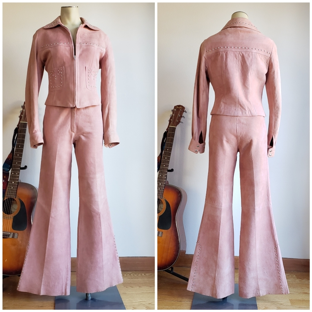 🎸🎤🎵Rockstar VTG Suede Studded Set🎶🎙🎸 - Picture 1 of 14